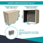 Atome R'Style Taille 1 Cache Climatiseur Acoustique Aluminium H80xL100xP54cm Crème – Image 3