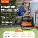 VEVOR Station de Récupération de Fluide Frigorigène Double Cylindre 1HP Portable – Image 2