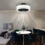 ZMH Ventilateur de Plafond avec Lumière et Télécommande Cristal Silencieux 38W Noir – Image 2